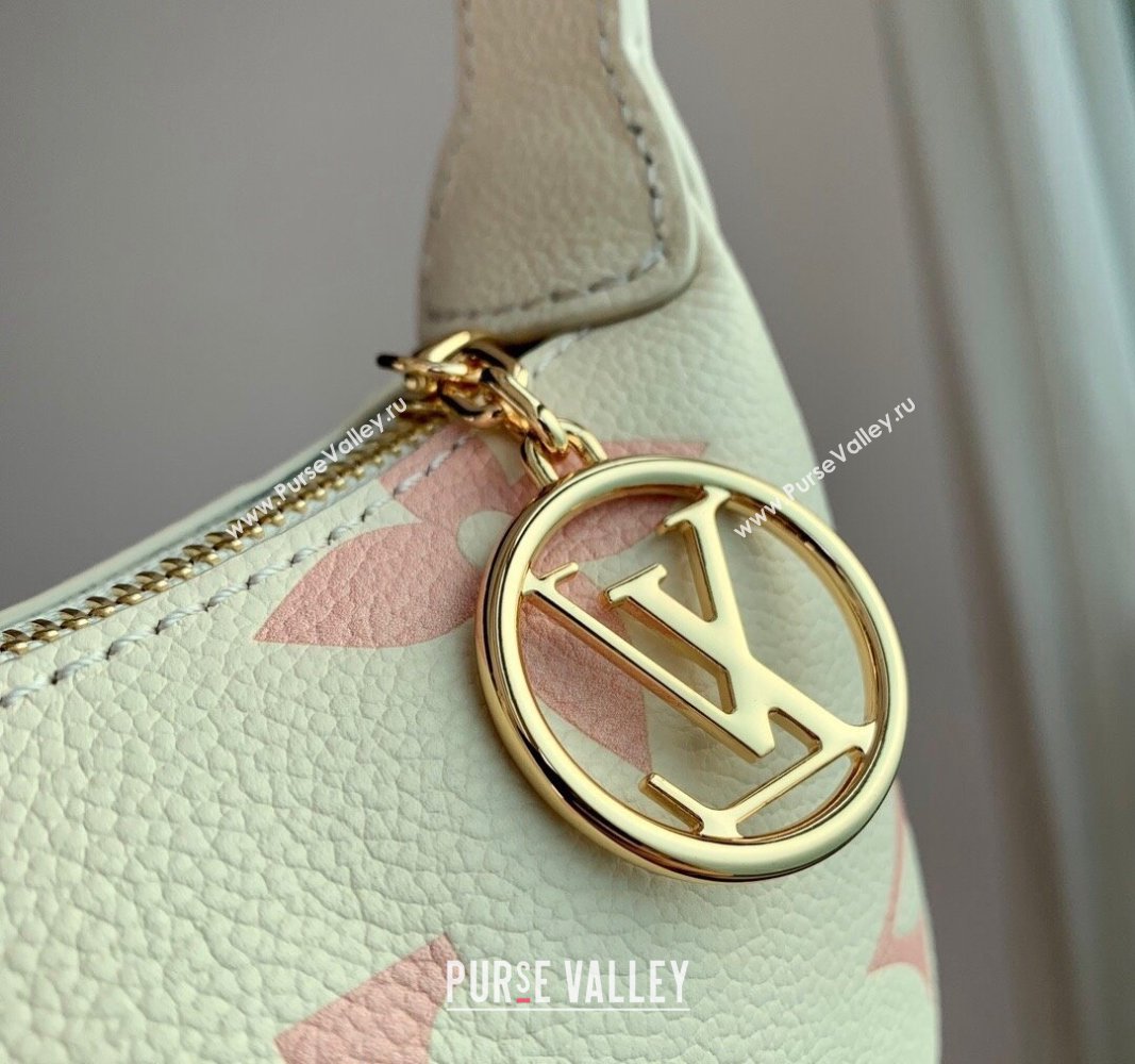 Louis Vuitton Mini Moon Hobo Bag in Oversized Monogram Empreinte Leather M82391 Beige/Pink 2024 (KI-240311098)
