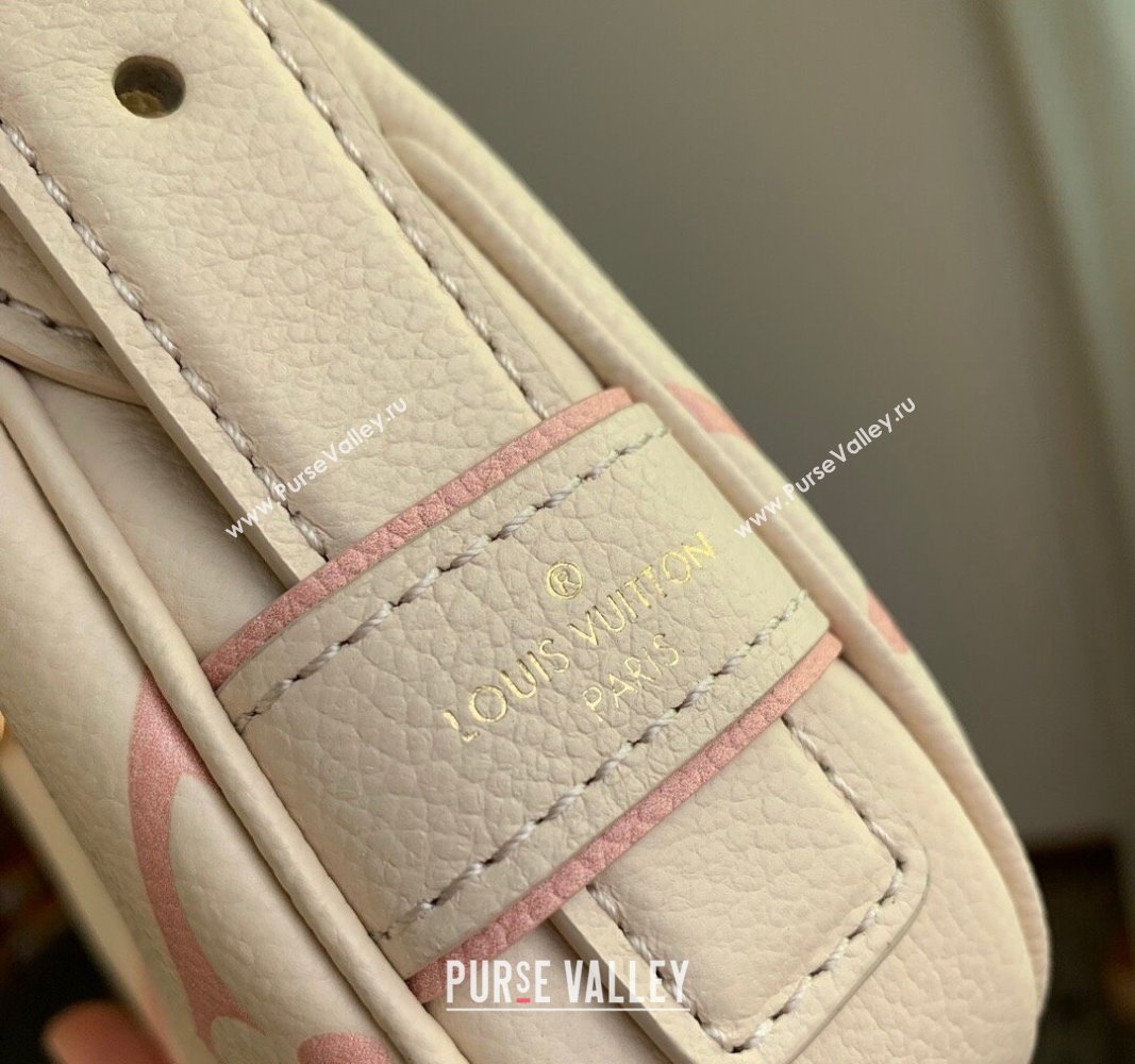 Louis Vuitton Mini Moon Hobo Bag in Oversized Monogram Empreinte Leather M82391 Beige/Pink 2024 (KI-240311098)