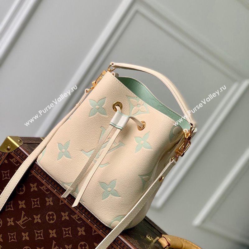 Louis Vuitton NeoNoe BB Bucket Bag in Bicolor Monogram Empreinte Leather M24048 Beige/Green 2024 (KI-240311099)