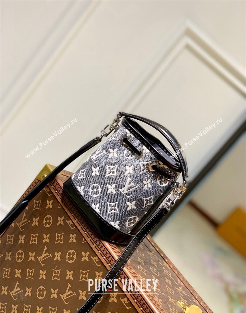 Louis Vuitton Nano Noe Bucket Bag in Black Faded Denim Jacquard M46449 2024 (KI-240311100)