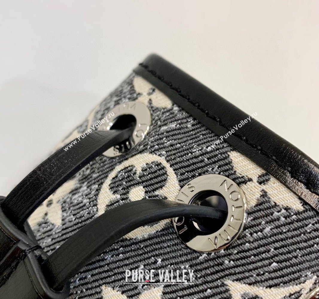 Louis Vuitton Nano Noe Bucket Bag in Black Faded Denim Jacquard M46449 2024 (KI-240311100)