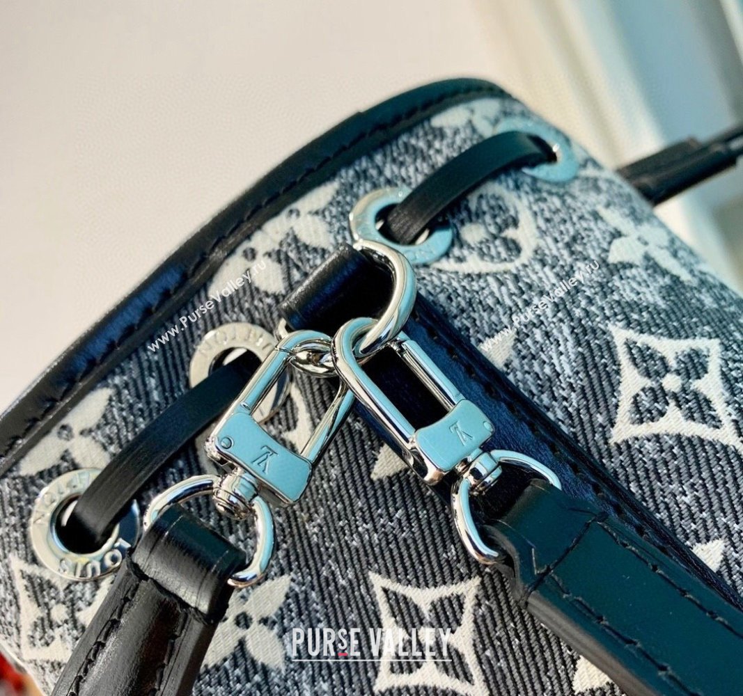 Louis Vuitton Nano Noe Bucket Bag in Black Faded Denim Jacquard M46449 2024 (KI-240311100)
