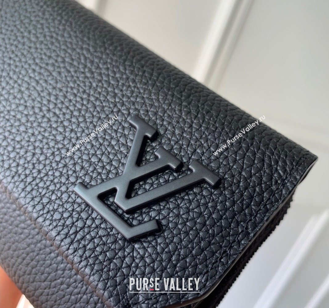 Louis Vuitton Slender Pilot Wallet M81740 in LV Aerogram Leather Black 2024 (KI-240311101)