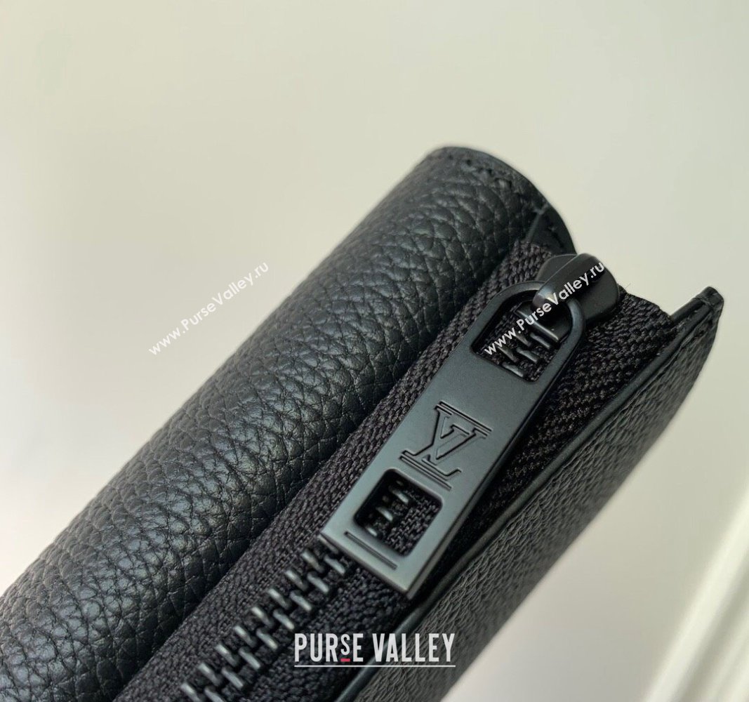 Louis Vuitton Slender Pilot Wallet M81740 in LV Aerogram Leather Black 2024 (KI-240311101)