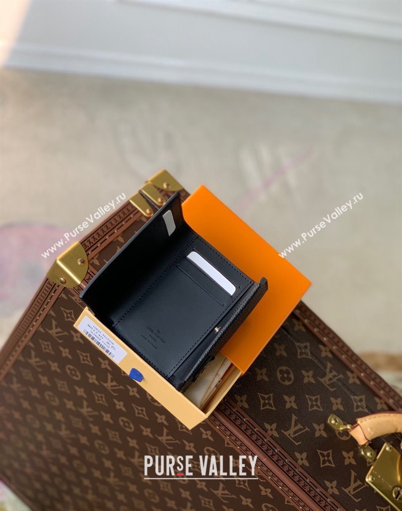 Louis Vuitton Slender Pilot Wallet M81740 in LV Aerogram Leather Black 2024 (KI-240311101)