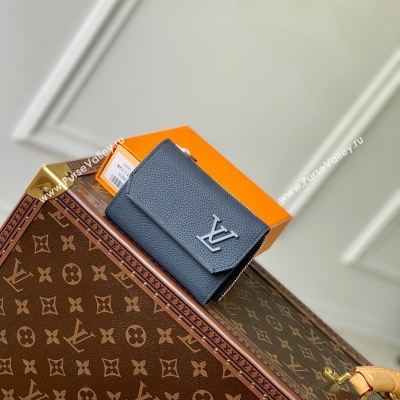 Louis Vuitton Slender Pilot Wallet M81740 in LV Aerogram Leather Dark Blue 2024 (KI-240311102)
