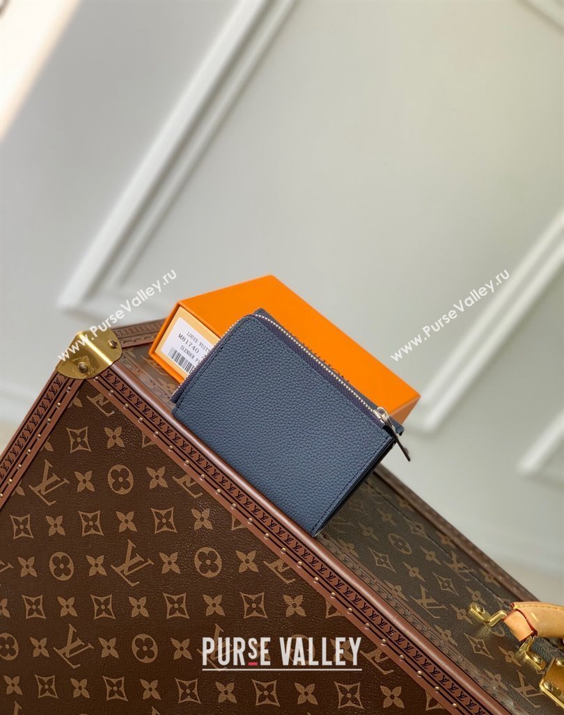 Louis Vuitton Slender Pilot Wallet M81740 in LV Aerogram Leather Dark Blue 2024 (KI-240311102)