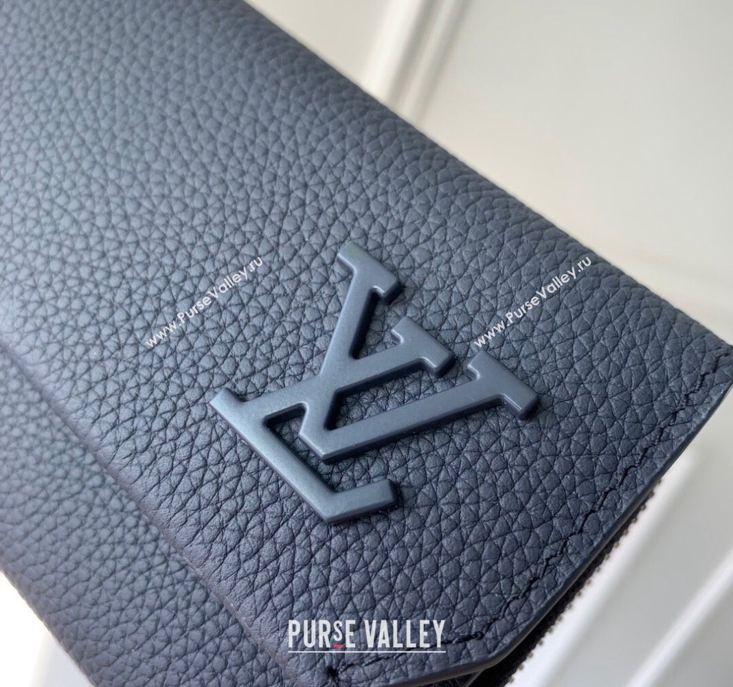 Louis Vuitton Slender Pilot Wallet M81740 in LV Aerogram Leather Dark Blue 2024 (KI-240311102)