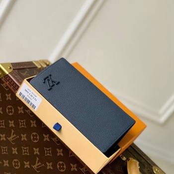 Louis Vuitton Brazza Wallet in Grained Leather M69980 Dark Blue 2024 (KI-240311114)