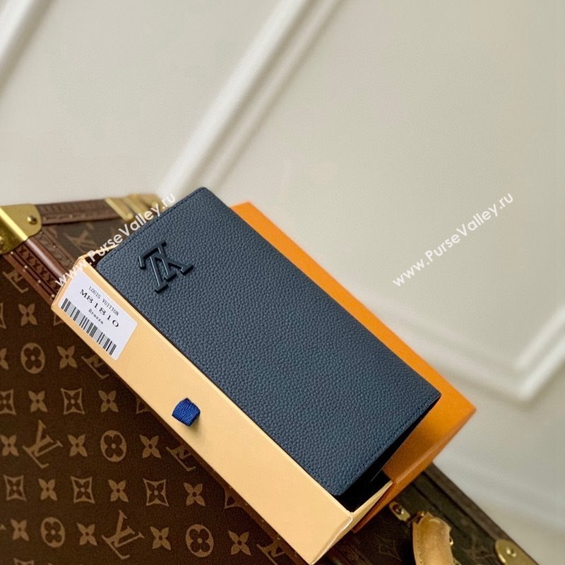Louis Vuitton Brazza Wallet in Grained Leather M69980 Dark Blue 2024 (KI-240311114)