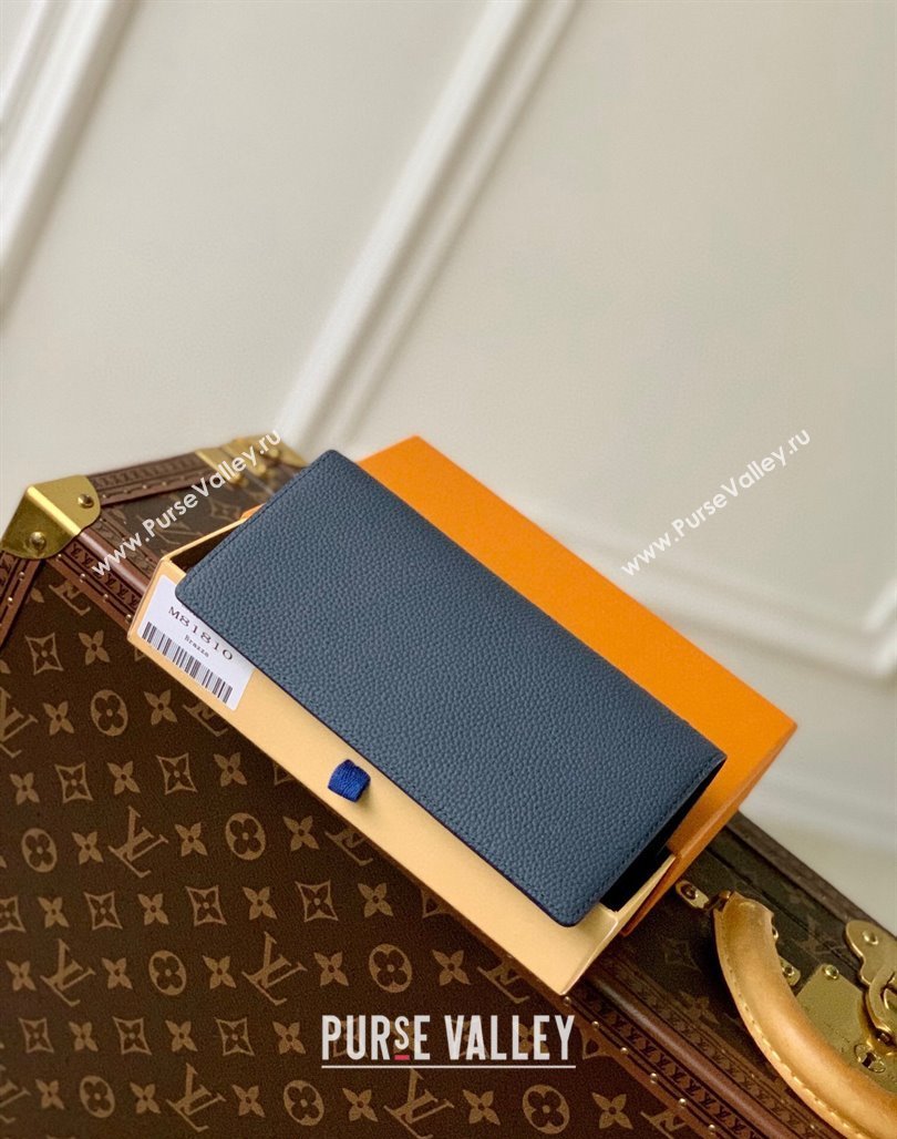 Louis Vuitton Brazza Wallet in Grained Leather M69980 Dark Blue 2024 (KI-240311114)