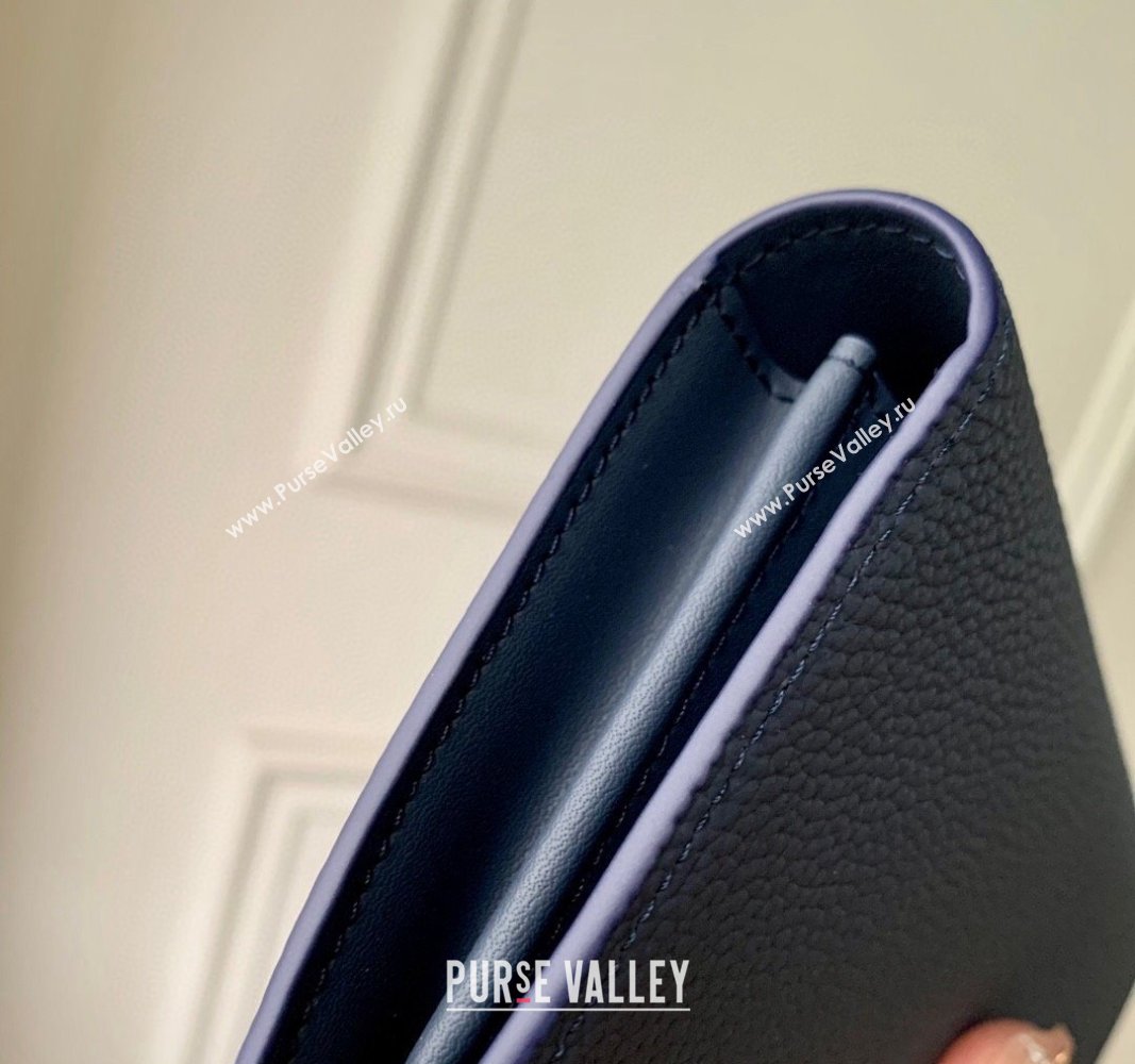 Louis Vuitton Brazza Wallet in Grained Leather M69980 Dark Blue 2024 (KI-240311114)