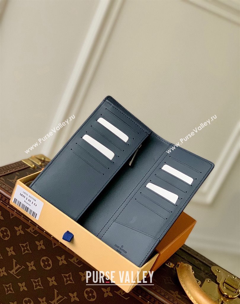 Louis Vuitton Brazza Wallet in Grained Leather M69980 Dark Blue 2024 (KI-240311114)