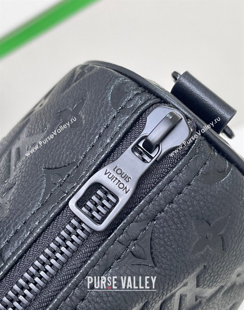 Louis Vuitton Mens Keepall Bandouliere 25 Bag in Monogram Taurillon Leather M20900 Black 2024 (KI-240311116)