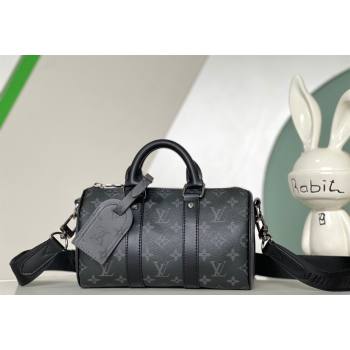 Louis Vuitton Mens Keepall Bandouliere 25 Bag in Monogram Eclipse Reverse Canvas M46271 2024 (KI-240311117)