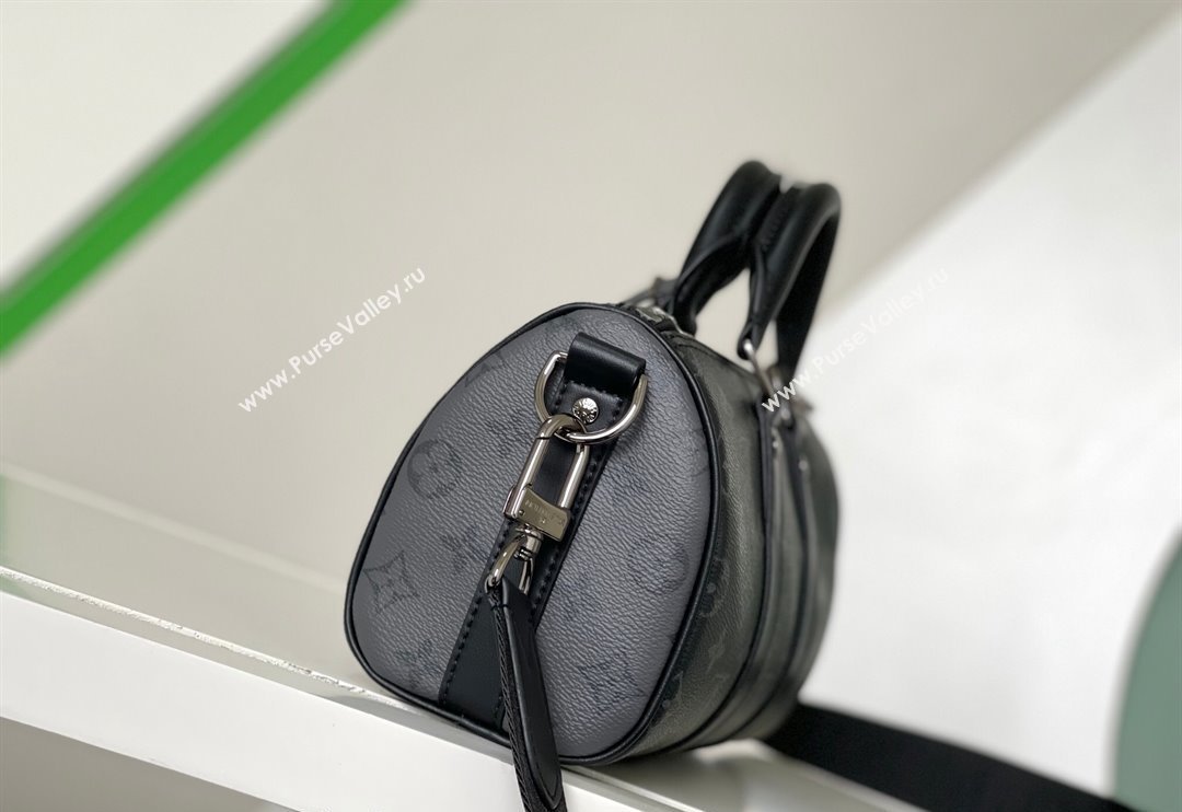 Louis Vuitton Mens Keepall Bandouliere 25 Bag in Monogram Eclipse Reverse Canvas M46271 2024 (KI-240311117)
