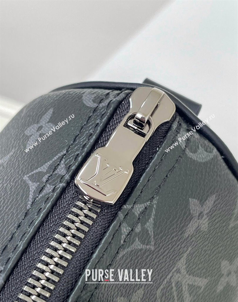Louis Vuitton Mens Keepall Bandouliere 25 Bag in Monogram Eclipse Reverse Canvas M46271 2024 (KI-240311117)