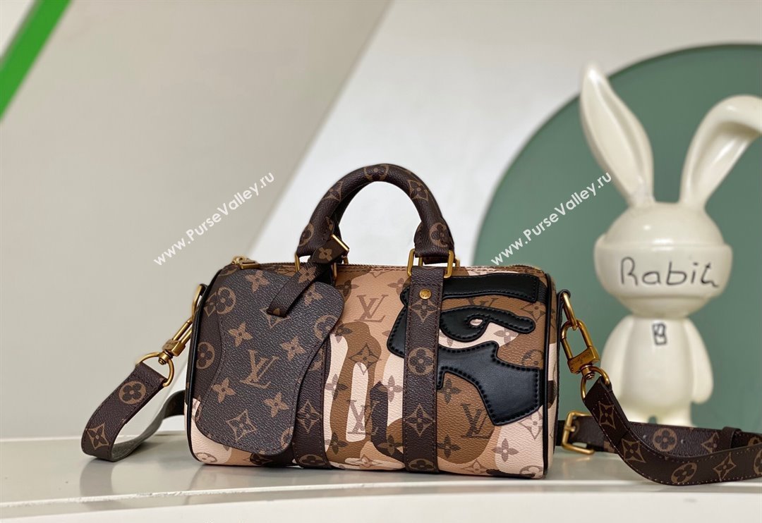 Louis Vuitton Keepall Bandouliere 25 Bag in FACE Monogram Canvas M46678 Brown 2024 (KI-240311118)