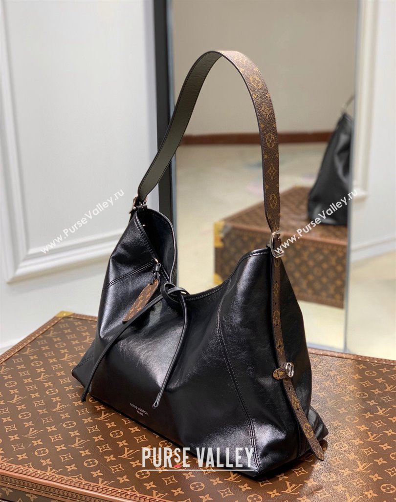 Louis Vuitton CarryAll Dark MM bag in Black Lambskin M25143 2024 Pre-Order Now 2024 (KI-240311120)