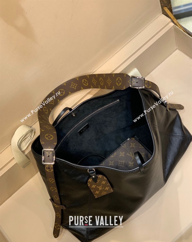 Louis Vuitton CarryAll Dark MM bag in Black Lambskin M25143 2024 Pre-Order Now 2024 (KI-240311120)