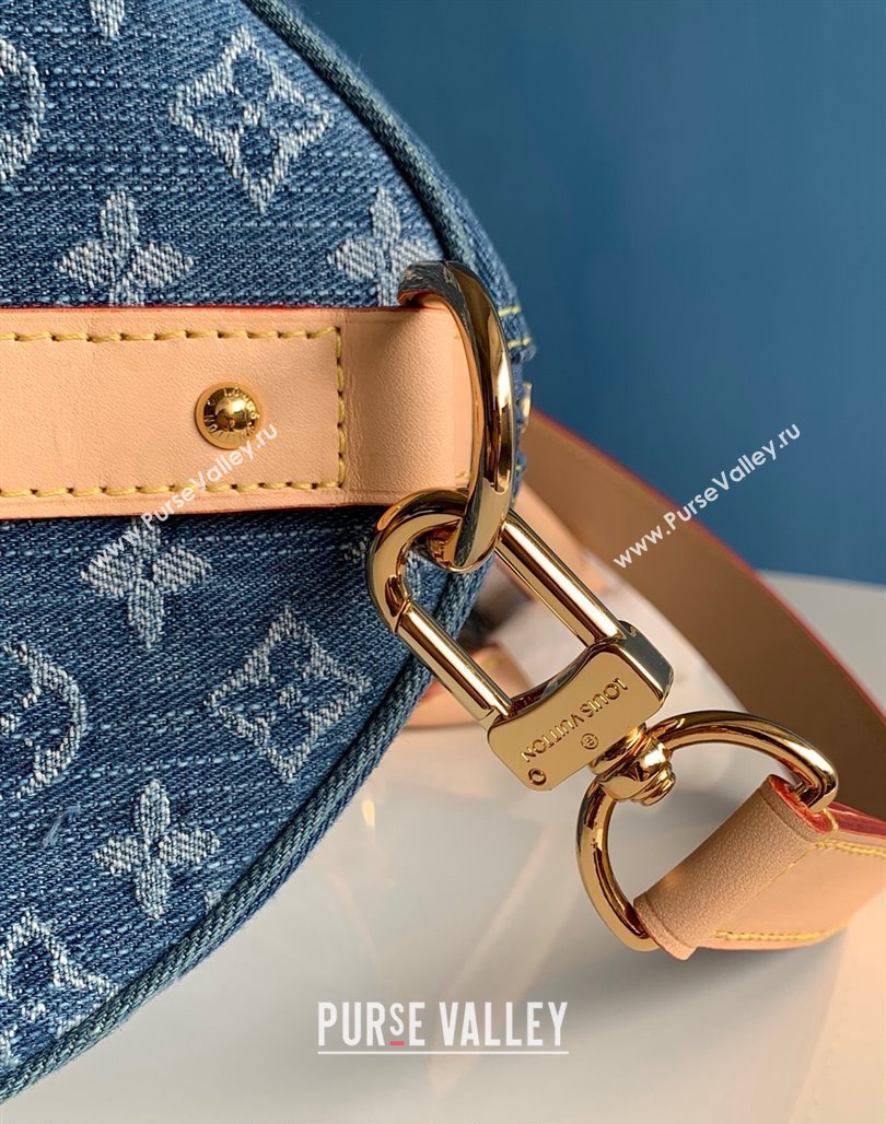 Louis Vuitton Keepall Bandouliere 50 Travel Bag in Blue Monogram Denim M24315 2024 New LV Remix (KI-240311096)
