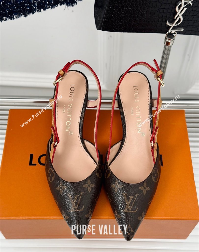 Louis Vuitton Blossom Slingback Pumps 5.5cm in Monogram Canvas 2024 (MD-240320023)