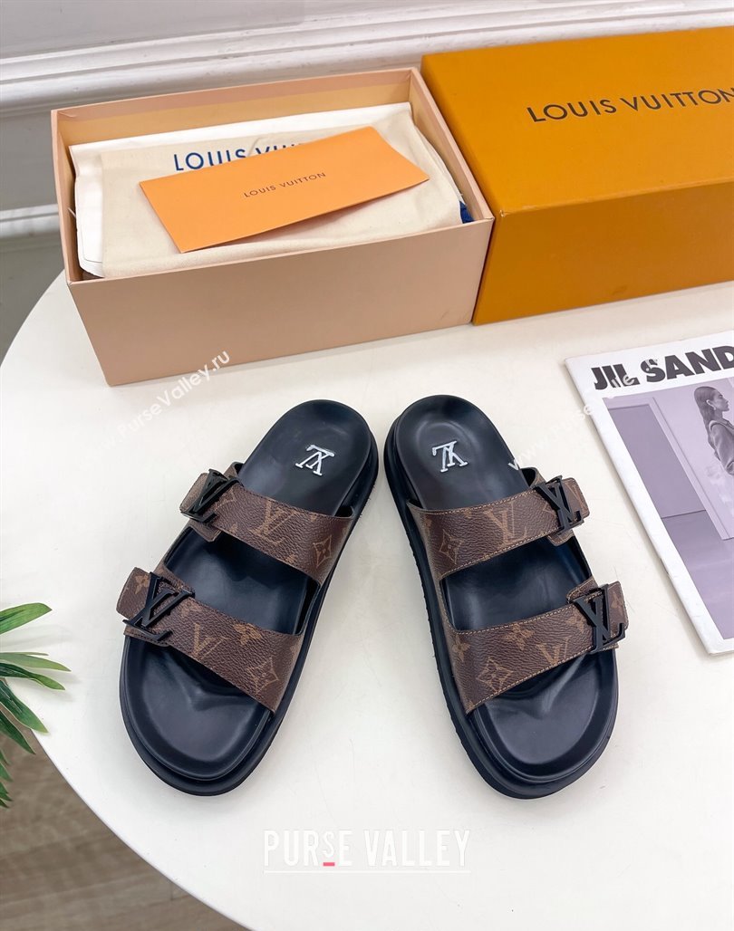 Louis Vuitton Flat Slide Sandals Monogram Canvas 2024 0320 (MD-240320053)