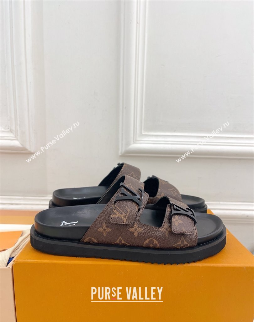 Louis Vuitton Flat Slide Sandals Monogram Canvas 2024 0320 (MD-240320053)