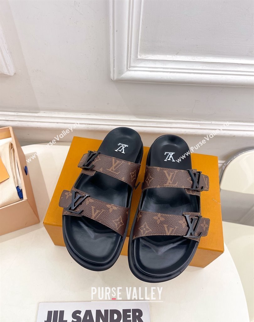 Louis Vuitton Flat Slide Sandals Monogram Canvas 2024 0320 (MD-240320053)