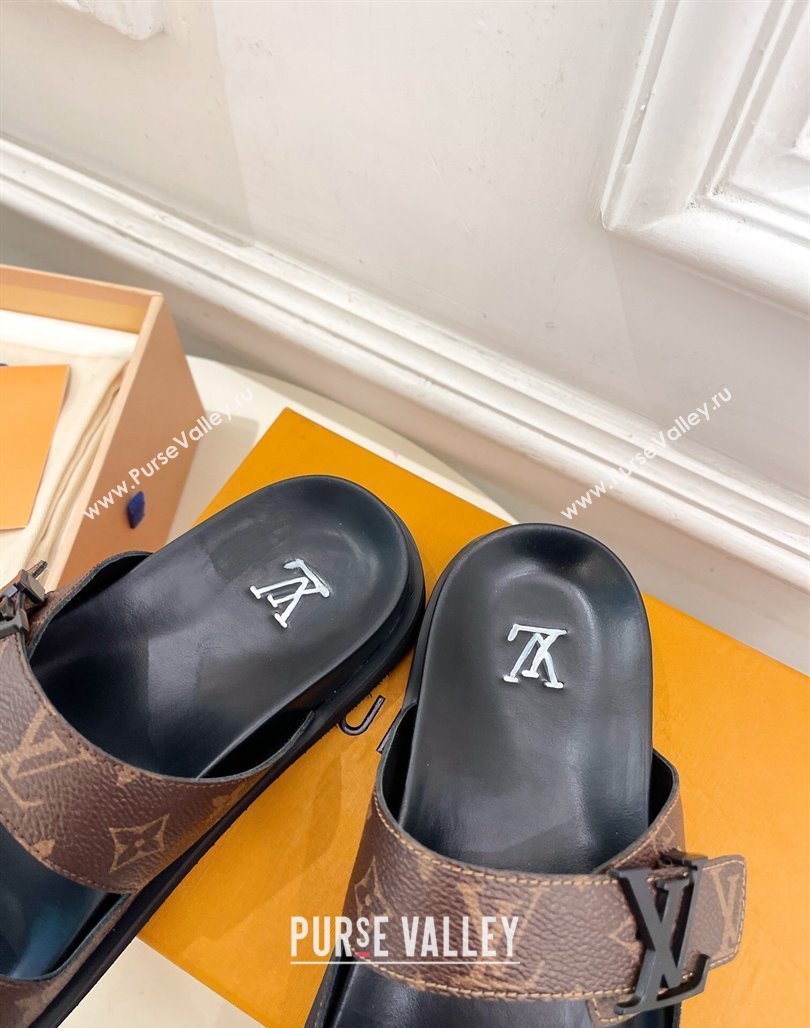 Louis Vuitton Flat Slide Sandals Monogram Canvas 2024 0320 (MD-240320053)