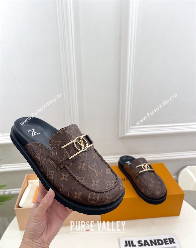 Louis Vuitton Monogram Canvas Flat Mules 2024 0320 (MD-240320059)