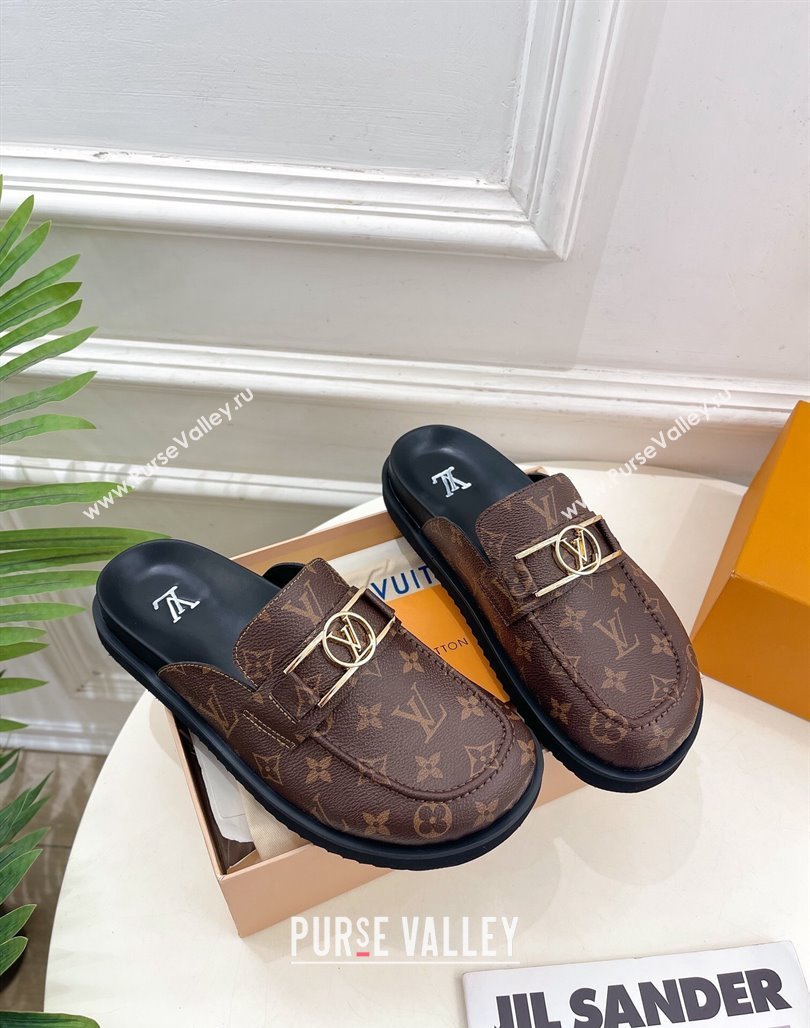 Louis Vuitton Monogram Canvas Flat Mules 2024 0320 (MD-240320059)