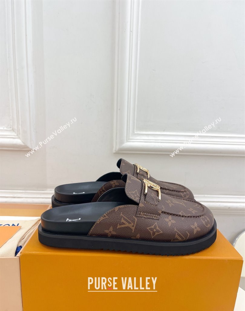 Louis Vuitton Monogram Canvas Flat Mules 2024 0320 (MD-240320059)