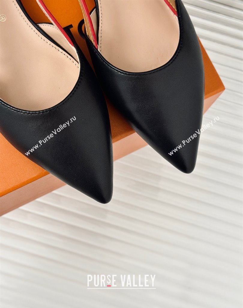 Louis Vuitton Blossom Slingback Flat Ballerinas in Calf Leather Black 2024 (MD-240320017)