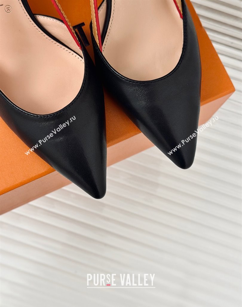 Louis Vuitton Blossom Slingback Pumps 5.5cm in Calf Leather Black 2024 (MD-240320019)