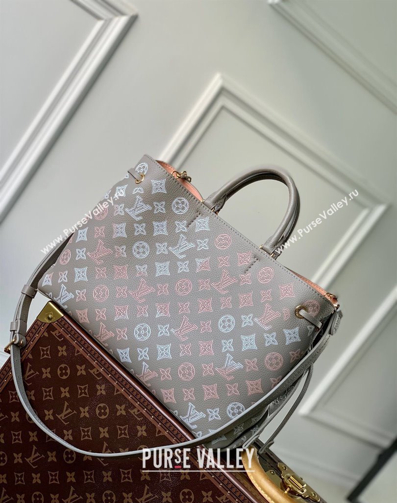 Louis Vuitton Bella Tote Bag in Mahina Perforated Calfskin M23395 Grey 2024 (KI-240413040)