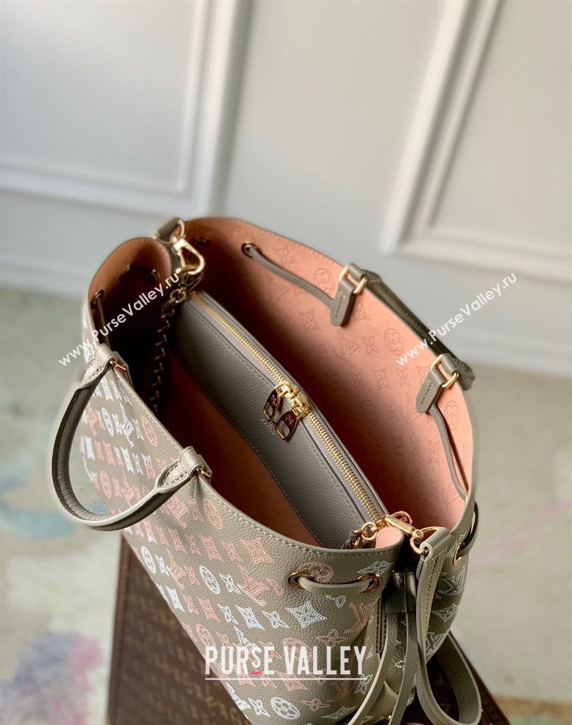 Louis Vuitton Bella Tote Bag in Mahina Perforated Calfskin M23395 Grey 2024 (KI-240413040)