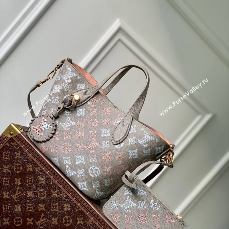 Louis Vuitton Blossom PM Tote Bag in Mahina Perforated Calfskin M23758 Grey 2024 (KI-240413041)