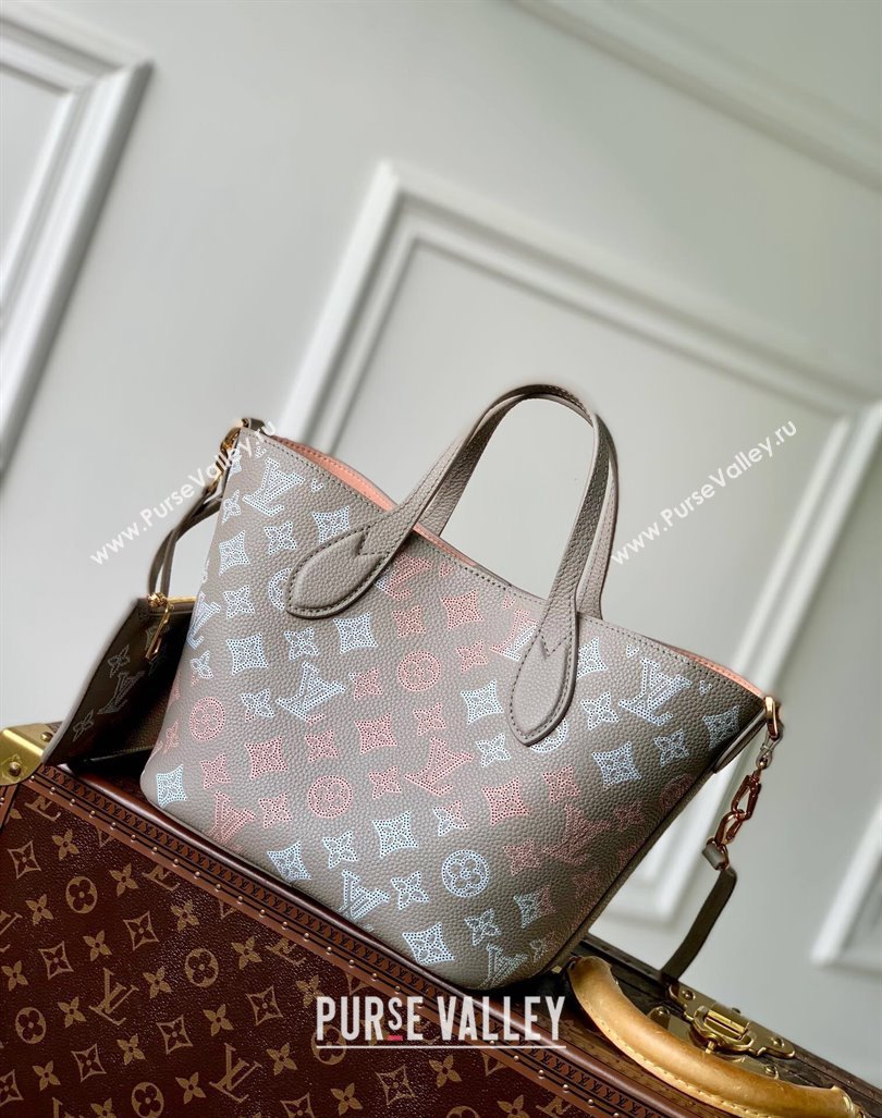 Louis Vuitton Blossom PM Tote Bag in Mahina Perforated Calfskin M23758 Grey 2024 (KI-240413041)