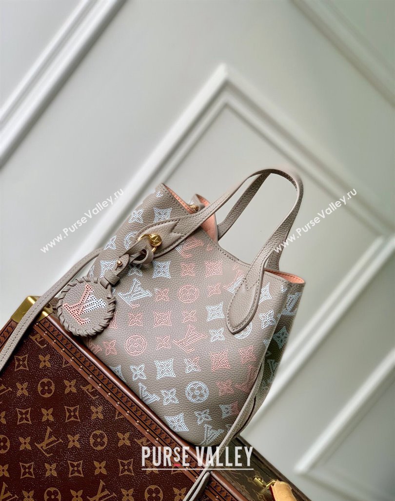 Louis Vuitton Blossom PM Tote Bag in Mahina Perforated Calfskin M23758 Grey 2024 (KI-240413041)