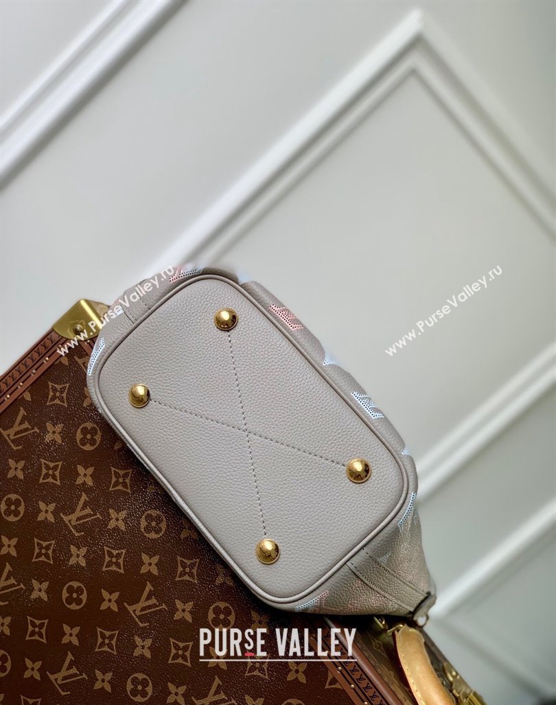 Louis Vuitton Blossom PM Tote Bag in Mahina Perforated Calfskin M23758 Grey 2024 (KI-240413041)