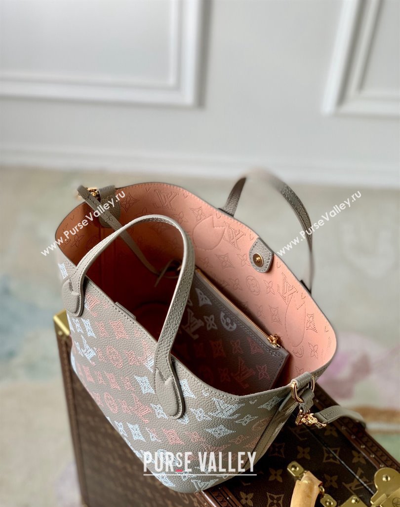 Louis Vuitton Blossom PM Tote Bag in Mahina Perforated Calfskin M23758 Grey 2024 (KI-240413041)