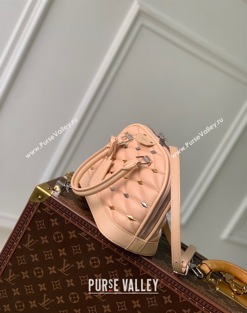Louis Vuitton Alma BB Bag in Quilted Lambskin withStud M24153 Nude 2024 (KI-240413043)
