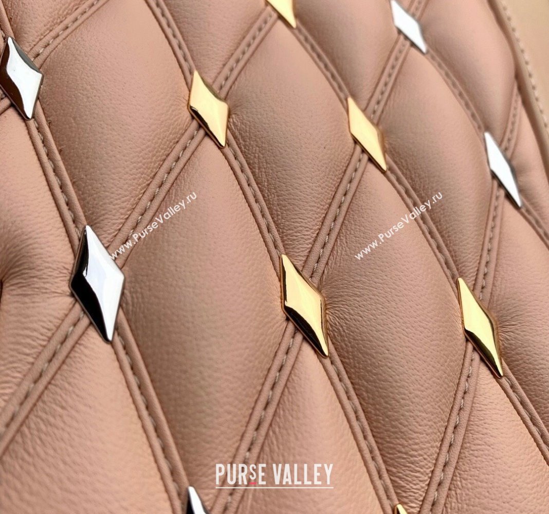 Louis Vuitton Alma BB Bag in Quilted Lambskin withStud M24153 Nude 2024 (KI-240413043)