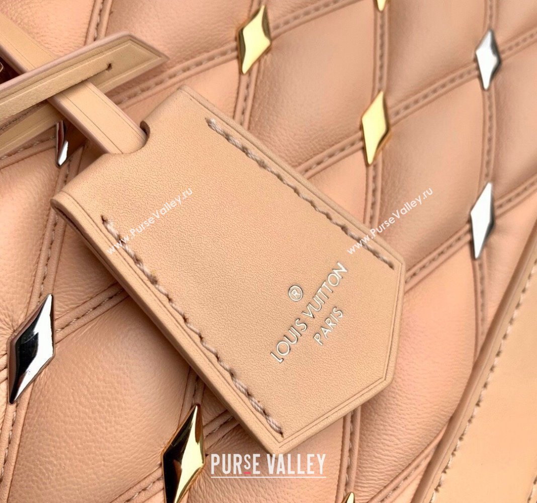 Louis Vuitton Alma BB Bag in Quilted Lambskin withStud M24153 Nude 2024 (KI-240413043)