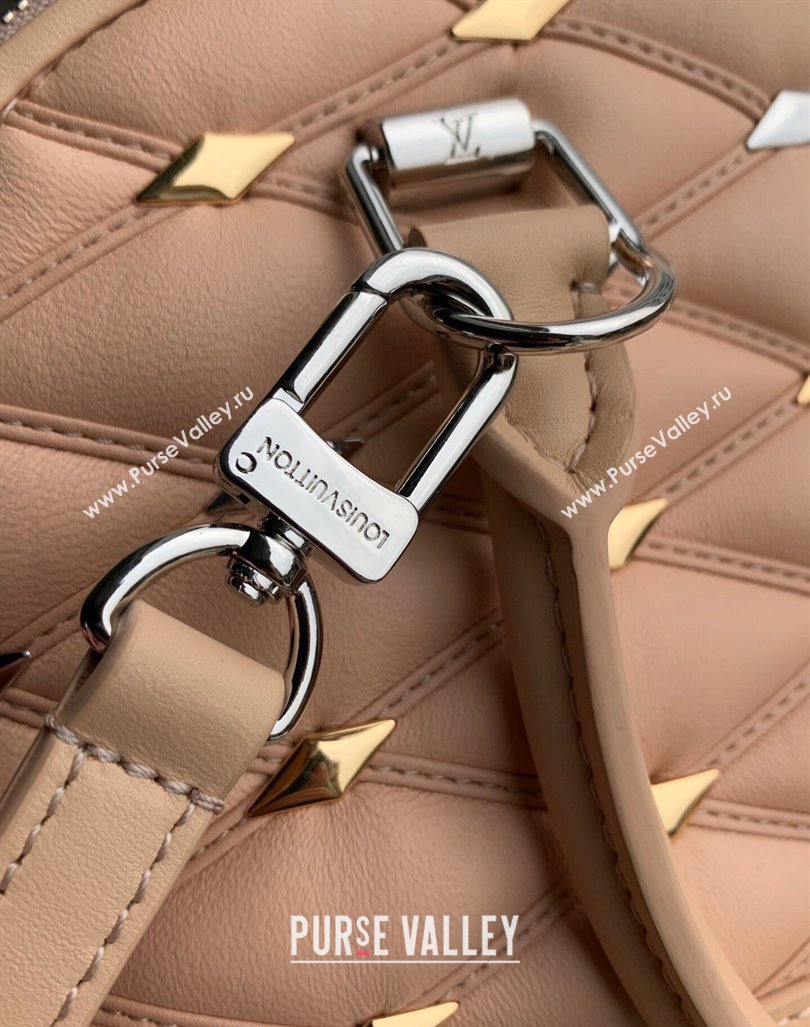 Louis Vuitton Alma BB Bag in Quilted Lambskin withStud M24153 Nude 2024 (KI-240413043)