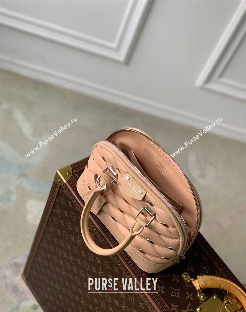 Louis Vuitton Alma BB Bag in Quilted Lambskin withStud M24153 Nude 2024 (KI-240413043)
