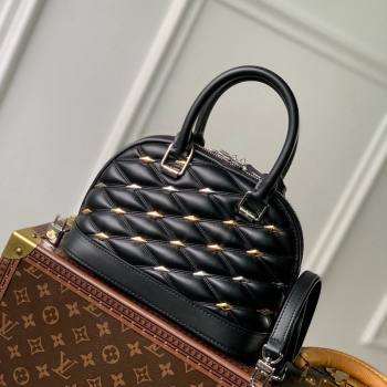 Louis Vuitton Alma BB Bag in Quilted Lambskin withStud M83019 Black 2024 (KI-240413044)