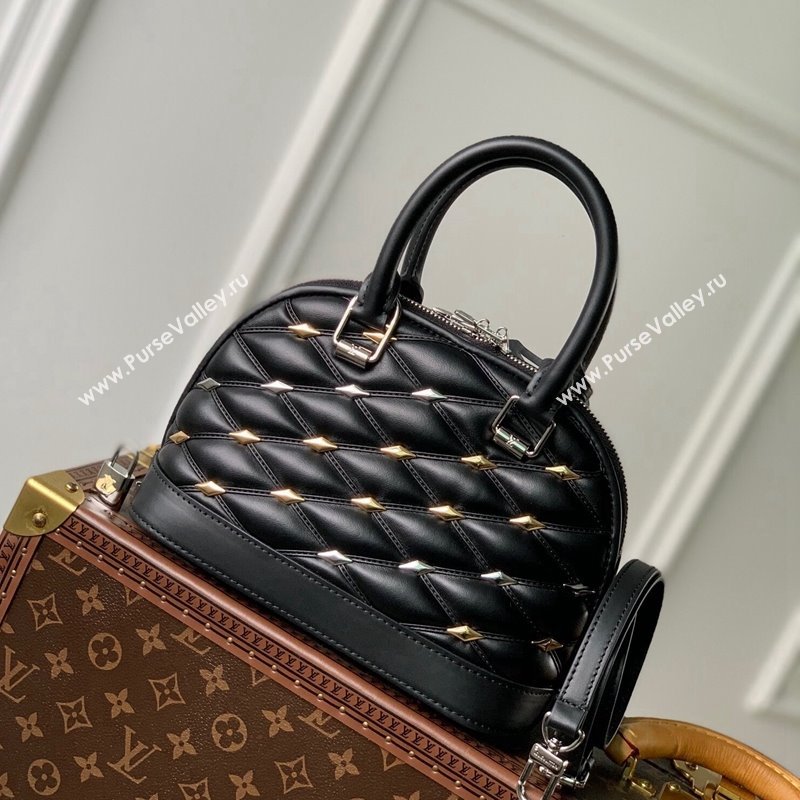Louis Vuitton Alma BB Bag in Quilted Lambskin withStud M83019 Black 2024 (KI-240413044)