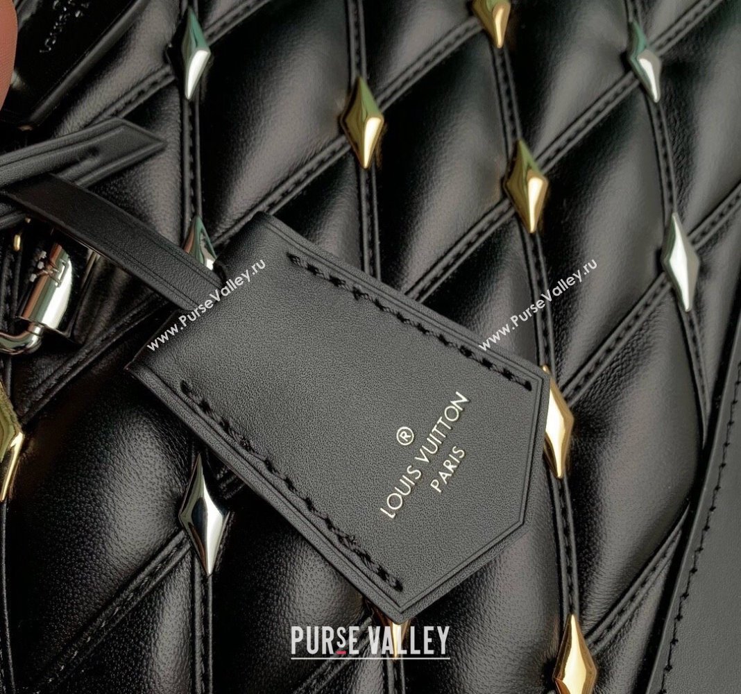 Louis Vuitton Alma BB Bag in Quilted Lambskin withStud M83019 Black 2024 (KI-240413044)